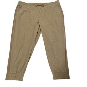 Athleta Brooklyn Textured‎ Jogger Windowpane Silt Taupe Size 24